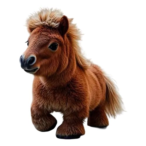 dzqad Roboterpony Spazieren, RoboterP Ferd Für Kinder, Roboterpferdspielzeug, Pferdespielzeug, Pädagogische Realistische Kinder Weiche Roboter -Haustier Zum, Kaffee von dzqad