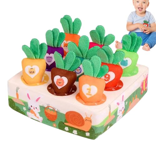 dzqad Spielzeug zur Karottenernte - Gefülltes -Spielzeug Karotten-Ernte-Spiel - Plüsch-Lernspielzeug für Kleinkinder im Alter von 1 bis 3 Jahren, und Mädchen, Formsortierung passender von dzqad
