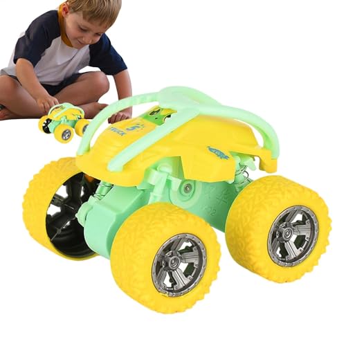 dzqad Zurückziehendes Stuntauto-Spielzeug - Mini-Stunt-Roll-Trägheits-Geländewagen mit Allradantrieb,Push and Go Mini-Stunt-Roll-Trägheits-Geländewagen mit Allradantrieb für und Mädchen von dzqad