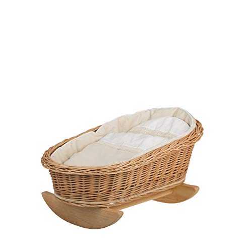 e-wicker24 EIN Schaukelbett, eine Schaukelwiege, EIN Schaukellaufgitter aus Weide für Puppen, Puppenbett, Puppenwiege von e-wicker24 Alles aus Weide