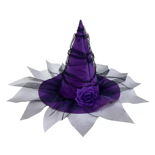 eBoutik - Delux Hexenhut mit Spinnennetz-Schleier – großes lilafarbenes Halloween-Kostüm-Zubehör für Kinder und Erwachsene – gruseliges Hexen-Cosplay-Outfit für Horrorpartys eBoutik - Delux Hexenhut mit Spinnennetz-Schleier – großes lilafarbenes Halloween-Kostüm-Zubehör für Kinder und Erwachsene – gruseliges Hexen-Cosplay-Outfit für Horrorpartys von eBoutik