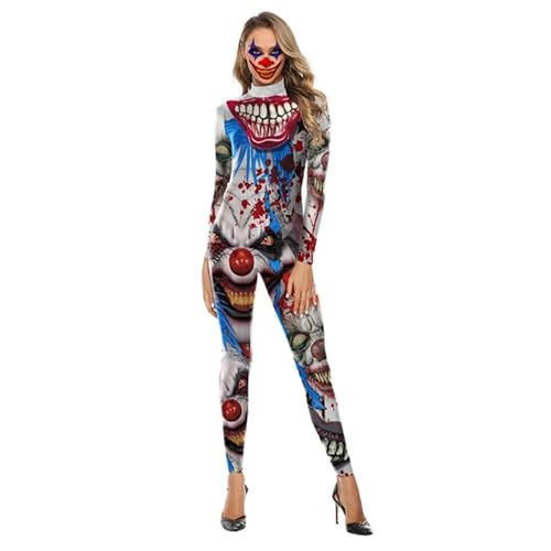 eBoutik - Gruseliger Zirkus Erwachsene Halloween Gruselig Mehrfarbig Overall Body Outfit - Horror Haunted Fancy Dress Party Kostüm - Einheitsgröße (Medium UK 10) von eBoutik