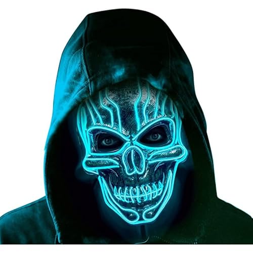 eBoutik - Gruseliges Halloween-Kostüm mit Skelett-Maske, Cosplay, Dämonen-Kostüme für Kinder und Erwachsene (blau) von eBoutik