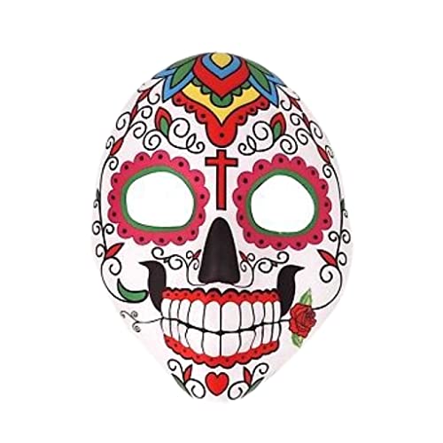 eBoutik - Halloween mexikanischer Tag der Toten Sugar Skull Neuheit Kostüm Masken - Undead Festival Dress Up für Frauen, Männer & Kinder (Blumenkreuz) von eBoutik