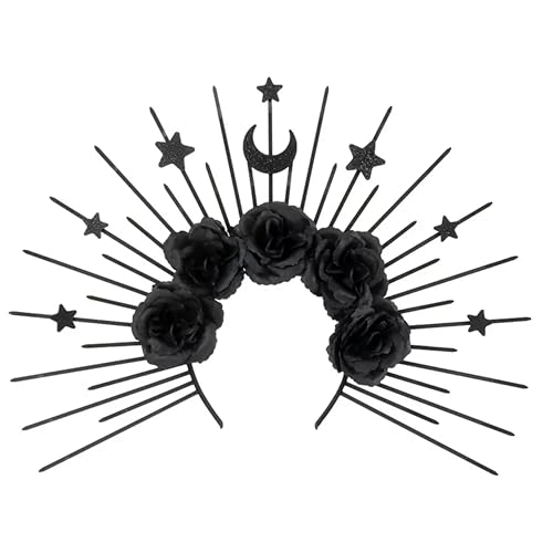 eBoutik - Neuheit Gothic Krone Stirnband mit Rosen Schwarz Schädel Königin Kostüm Zubehör für Halloween Maskerade Cosplay Böse Schneekönigin Göttin eBoutik - Neuheit Gothic Krone Stirnband mit Rosen Schwarz Schädel Königin Kostüm Zubehör für Halloween Maskerade Cosplay Böse Schneekönigin Göttin von eBoutik