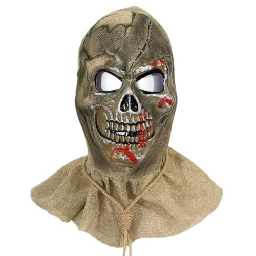 eBoutik - Neuheit Halloween Vogelscheuche Maske Pullover - Blut Streuender Totenkopf Maskerad Requisiten Kostüm - Gruseliger Jutesack Stil Einheitsgröße Pullover Gruselige Abdeckung von eBoutik