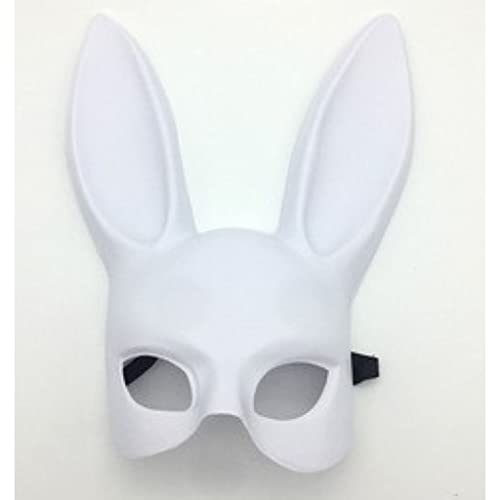 eBoutik Ostern Party Outfit - Erwachsene Maskerade Hase Maske mit Ohren - Party Cosplay Halloween Verkleidung Ostern Kostüm Tragen Zubehör (weiß) von eBoutik