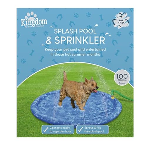 eBoutik - Summer Pet Cooling Splash - PVC-Hunde-Schwimmbad, Gartenschlauchanschluss - Faltbare aufblasbare Welpen-Spielmatte für Sommerstrand, Garten oder Hinterhof (Pool & Sprinkler Durchmesser 100 eBoutik - Summer Pet Cooling Splash - PVC-Hunde-Schwimmbad, Gartenschlauchanschluss - Faltbare aufblasbare Welpen-Spielmatte für Sommerstrand, Garten oder Hinterhof (Pool & Sprinkler Durchmesser 100 von eBoutik