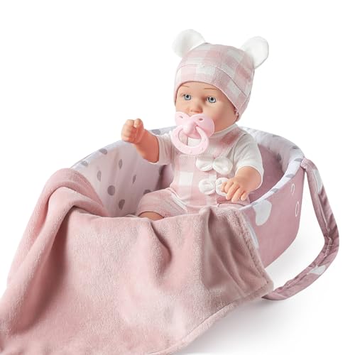 eDollable 30,5 cm Baby Puppen Spielzeug Set mit Zubehör, inklusive Baby-Puppentrage, Stubenwagen, Schnuller und Decke, erste Babypuppe für Kleinkinder, Mädchen ab 3 Jahren eDollable 30,5 cm Baby Puppen Spielzeug Set mit Zubehör, inklusive Baby-Puppentrage, Stubenwagen, Schnuller und Decke, erste Babypuppe für Kleinkinder, Mädchen ab 3 Jahren von eDollable