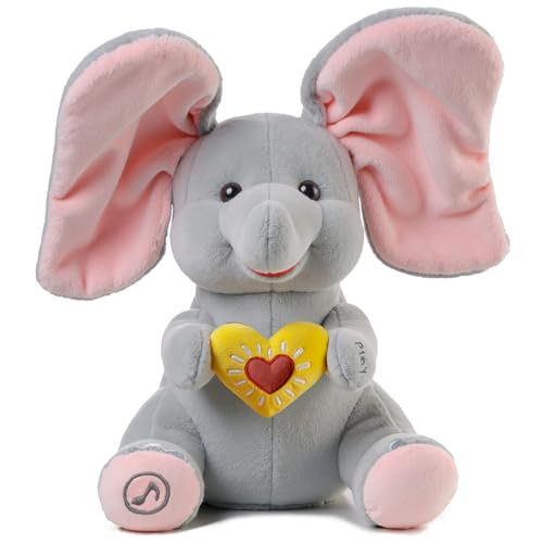 eJog Pup Singender Elefant Kuscheltier spielt Guck, Schlummer Kuscheltier mit Flatterohren für Kinder eJog Pup Singender Elefant Kuscheltier spielt Guck, Schlummer Kuscheltier mit Flatterohren für Kinder von eJog Pup