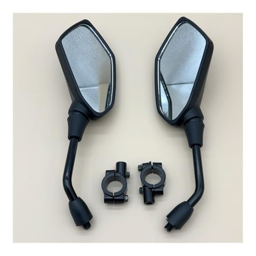 1 Paar Universial 8/10mm 22mm Motorrad Lenkerspiegel Roller E-Bike Rückspiegel Elektromobil Rückseite Konvexspiegel(10mm with Holder) von eKmRFN