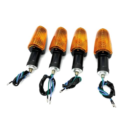 eKmRFN 2 stücke 4 stücke Universal Motorrad Vorne Hinten Blinker Blinker Blinker Bernstein for YANAHA YBR125 YB125 YB 125 2006(4pcs) von eKmRFN