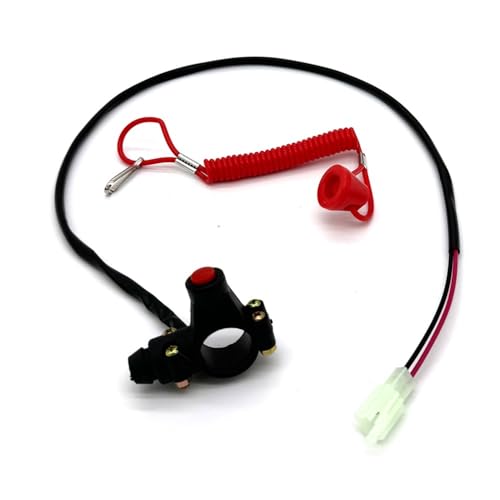 eKmRFN 22mm Motorrad Not-Aus-Schalter for ATV 49CC Mini Dirt Bike Liya Apollo ATV Quad Moto mit Haltegurt(Socket Shape) von eKmRFN
