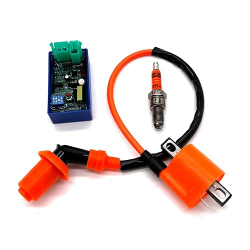 eKmRFN Racing DC 6PIN Geschwindigkeitsbegrenzung DIP-Schalter Zündspule D8TJC Zündkerzensatz for ATV CG125 CG150 CG200 Dirt Pit Bike Scooter DC von eKmRFN