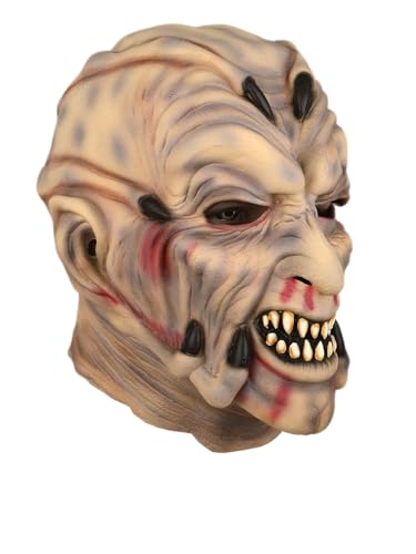 eLymwoo Jeepers Maske Creepers Gruselige Tribal Kopfbedeckung Horror Monster Halloween Kostüm Requisite, Realistische Gesichtsdetails Latexmaterial von eLymwoo