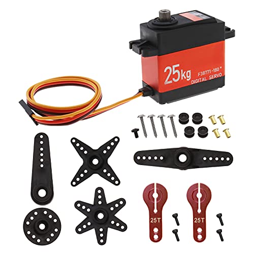 eMagTech DS3225 25KG Fullmetal Digital Servo 25T Arm Zubehör Set für RC Auto Roboter Wasserdichtes Drehmoment mit 180 ° Drehung von eMagTech