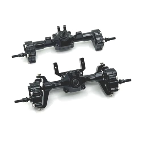 eRgDFS FMS Metallportalachse, komplette Vorder- und Hinterachse, Upgrade-Teile, Zubehör, kompatibel mit 1/24 RC-Autos(Front Rear Black) von eRgDFS