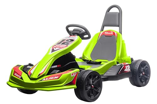 eSpidko 42099 Elektrisches Go Kart für Kinder, 12 Volt, ferngesteuert, Farbe Grün, Globus-Spielzeug von eSpidko