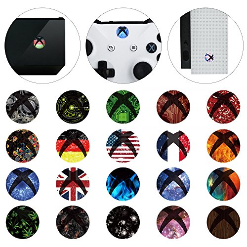 eXtremeRate 60 Pcs Home Button Power Switch Aufkleber Sticker Skin Cover für Xbox One/One S Konsole Kinect und Xbox One/One S/One X/Elite Controller(Polychrome) von eXtremeRate