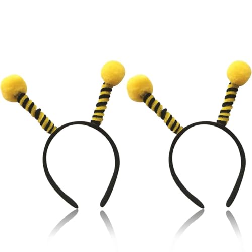 eaacaa 2 pcs Bienen Erwachsene,Fühler Kinder,Bienenkostüm Accessoires,Haarreif Damen,Haarreifen Biene,Faschingskostüme Zubehör Mädchen,Karneval Bee Costume Kopfschmuck,Kostümzubehör von eaacaa