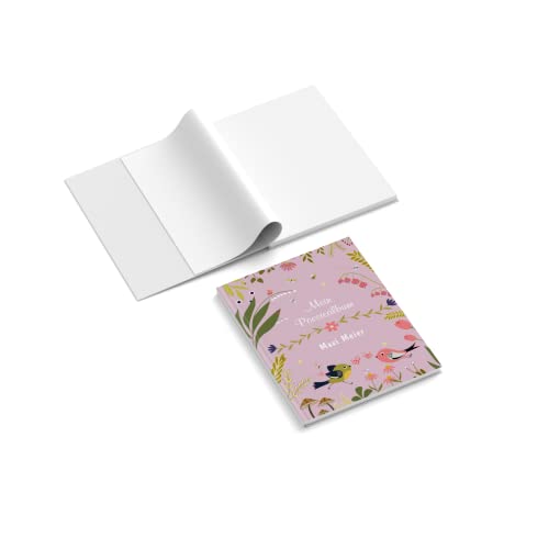 easyprint Poesiealbum personalisiert mit Name | Design Flowers & Birds | 148 x 210 mm | Hardcover | Papier 100 g/m² | Blanko Innenseiten | Farbe wählbar | Freundebuch | Erinnerungsbuch (Rot) von easyprint