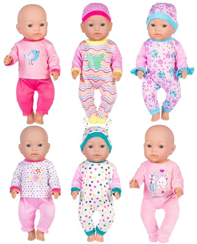 6-Sets Puppenkleidung und Zubehör Spielset für 43 cm Babypuppen (Keine Puppe) von ebuddy