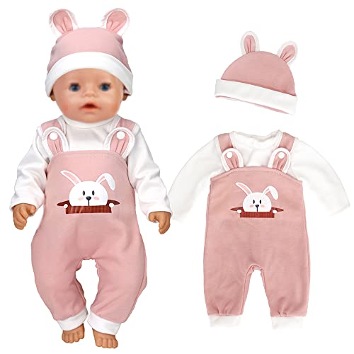 ebuddy Cartoon Kaninchen Stil Baby Puppe Kleidung mit Hut für 43cm / 17 Zoll Neugeborene Babypuppen (Keine Puppe) von ebuddy
