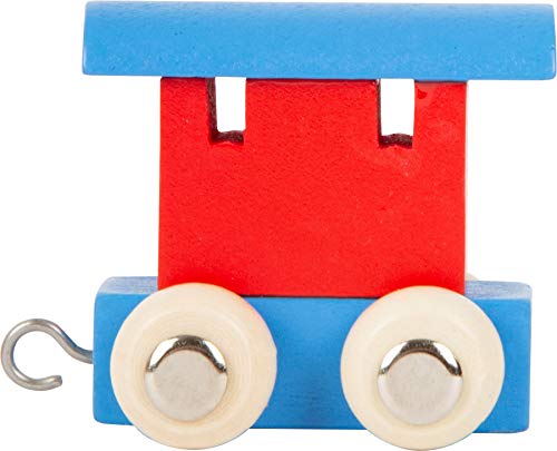 ebyreo Buchstabenzug bunt | Bunte Lok - farbige Waggons | Wunschname zusammenstellen | Holzeisenbahn Namenszug aus Holz | personalisierbar | auch als Set (Endwaggon blau/rot) von ebyreo