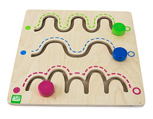 edu fun 21034 Montessori Schreibübungsbrett Schönschreibübung Pinzettengriff und Stiftführung Vorbereitung zur Schreibbewegung Schreibübung für Kinder ab 2 Jahren Förderung der Handmotorik (Level 1) von edu fun