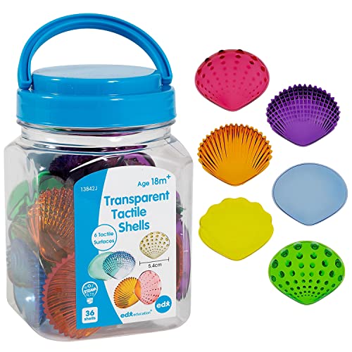 Tactile Shells - Transparent - Mini Jar - Set of 36 von edxeducation