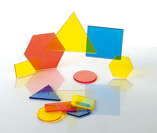 edxeducation Transparente Blöcke - Mini Glas Set mit 60 Stück - Farbenfrohe Plastikformen - Lichtkasten Zubehör - Sensorisches Spiel - Mathe Manipulativ für Kinder von EDX Education