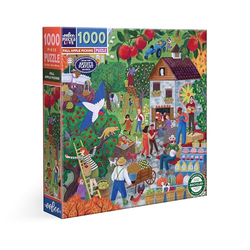 Eeboo Puzzle 1000 Teile Apfelernte im Herbst – Puzzle für Erwachsene, 1000 Teile aus Karton – Maße 58,5 cm x 58,5 cm Eeboo Puzzle 1000 Teile Apfelernte im Herbst – Puzzle für Erwachsene, 1000 Teile aus Karton – Maße 58,5 cm x 58,5 cm von eeBoo