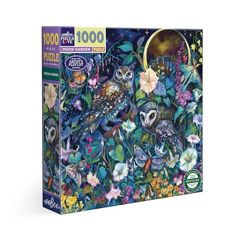 Eeboo - Puzzle 1000 Teile Garten im Mondlicht – Nachtszene Blumen im Mondlicht – Maße 58,5 x 58,5 cm Eeboo - Puzzle 1000 Teile Garten im Mondlicht – Nachtszene Blumen im Mondlicht – Maße 58,5 x 58,5 cm von eeBoo