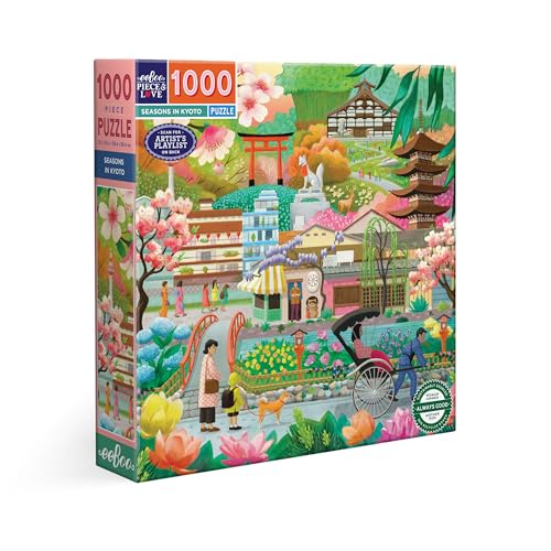 Eeboo Puzzle mit 1000 Teilen, Jahreszeiten in Kyoto – Puzzle für Erwachsene, 1000 Teile aus Karton – Maße 58,5 cm x 58,5 cm Eeboo Puzzle mit 1000 Teilen, Jahreszeiten in Kyoto – Puzzle für Erwachsene, 1000 Teile aus Karton – Maße 58,5 cm x 58,5 cm von eeBoo