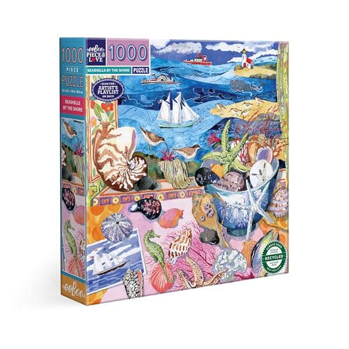 Eeboo Puzzle mit 1000 Teilen Muscheln an der Küste – Puzzle für Erwachsene, 1000 Teile aus Karton – Maße 58,5 cm x 58,5 cm Eeboo Puzzle mit 1000 Teilen Muscheln an der Küste – Puzzle für Erwachsene, 1000 Teile aus Karton – Maße 58,5 cm x 58,5 cm von eeBoo