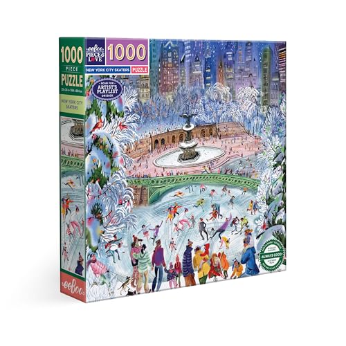 Eeboo Puzzle mit 1000 Teilen New York City Skaters – Puzzle für Erwachsene, 1000 Teile aus Karton – Maße 58,5 cm x 58,5 cm von eeBoo
