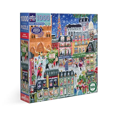 Eeboo Puzzle mit 1000 Teilen Weihnachten in Paris – Puzzle für Erwachsene, 1000 Teile, Weihnachtsszene im Schnee – Maße 58,5 cm x 58,5 cm Eeboo Puzzle mit 1000 Teilen Weihnachten in Paris – Puzzle für Erwachsene, 1000 Teile, Weihnachtsszene im Schnee – Maße 58,5 cm x 58,5 cm von eeBoo