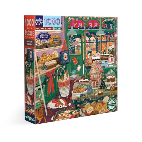 Eeboo Puzzle mit 1000 Teilen zum Backen von Weihnachten – Puzzle für Erwachsene, 1000 Teile aus Karton – Maße 58,5 cm x 58,5 cm von eeBoo