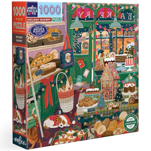 Eeboo Puzzle mit 1000 Teilen zum Backen von Weihnachten – Puzzle für Erwachsene, 1000 Teile aus Karton – Maße 58,5 cm x 58,5 cm von eeBoo
