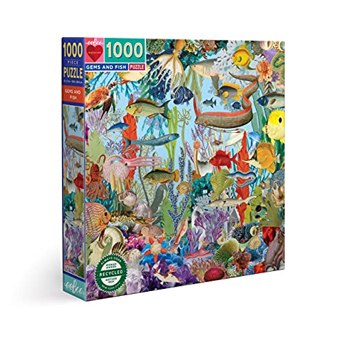 eeBoo 1000 Gems und Fisch Erwachsene über das Meeresleben – buntes Puzzle – PZTGEF von eeBoo