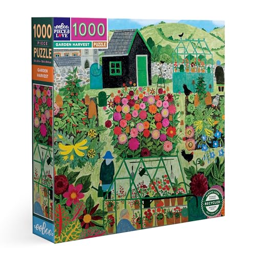 eeBoo Garden Harvest Erwachsene, 1000 Teile aus recyceltem Karton – buntes Puzzle in schönen Farben – PZTGHV von eeBoo