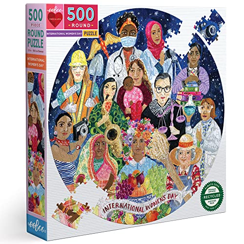 eeBoo International Women's Day recyceltem Karton am Frauentag-Puzzle für Erwachsene 500 Teile über die Frau-PZFINW von eeBoo