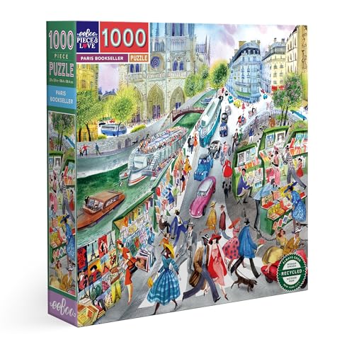 eeBoo Les Erwachsene, 1000 Teile, aus recyceltem Karton, Puzzle auf den Bouquinisten de Paris – PZTPBS von eeBoo