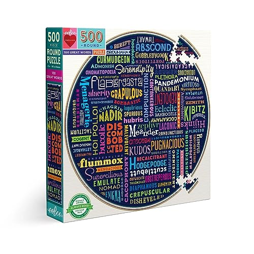 eeBoo PZFGWD Words – Puzzle für Erwachsene, 500 Teile auf 100 großen Worten des Wortschatzes von eeBoo