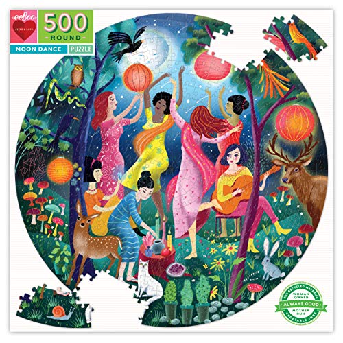 eeBoo: Piece and Love Moon Dance 500 Teile Rund Kreis Puzzle Puzzle für Erwachsene und Familien Enthält Glänzende und Stabile Teile von eeBoo
