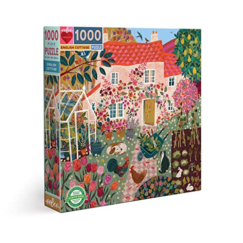 eeBoo PZTCGE English Cottage Erwachsene, 1000 Teile Puzzle aus recyceltem Karton von eeBoo