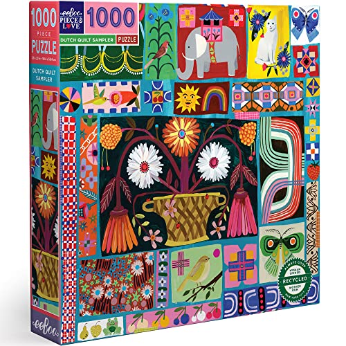 eeBoo PZTDQS Dutch Quilt Sample Erwachsene Puzzle 1000 Teile Recyclingkarton von eeBoo