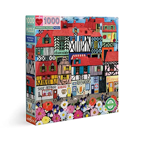 eeBoo PZTWSV 1000 Teile Whimsical Dorf Puzzle aus recyceltem Karton für Erwachsene, Mehrfarbig von eeBoo