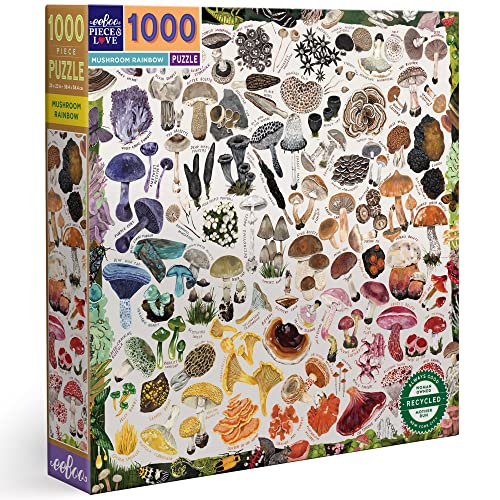 eeBoo Piece and Love Puzzle für Erwachsene, quadratisch, 1000 Teile, Regenbogenfarben, für Kinder ab 14 Jahren von eeBoo