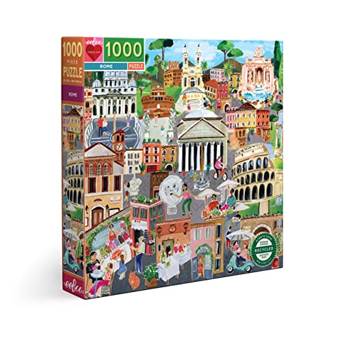 eeBoo PZTROM Erwachsene, 1000 Teile über die Stadt Rom, Italien, Puzzle, Recycling-Karton, Größe: 58,4 x 58,4 cm, Mehrfarbig von eeBoo